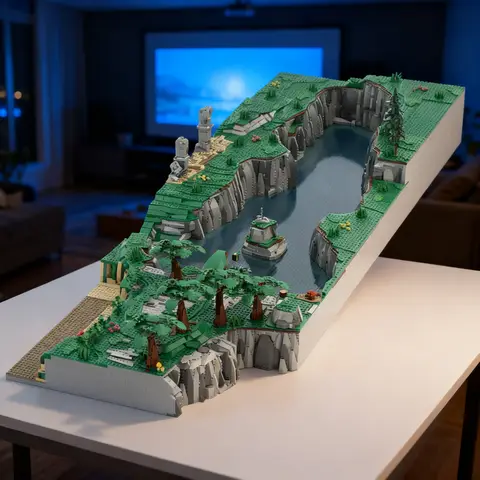 15425pcs MOC BoTW Great Plateau Pond Korok Zelda Model Building Blocks Christmas Gift Construction Assemble Display Collection