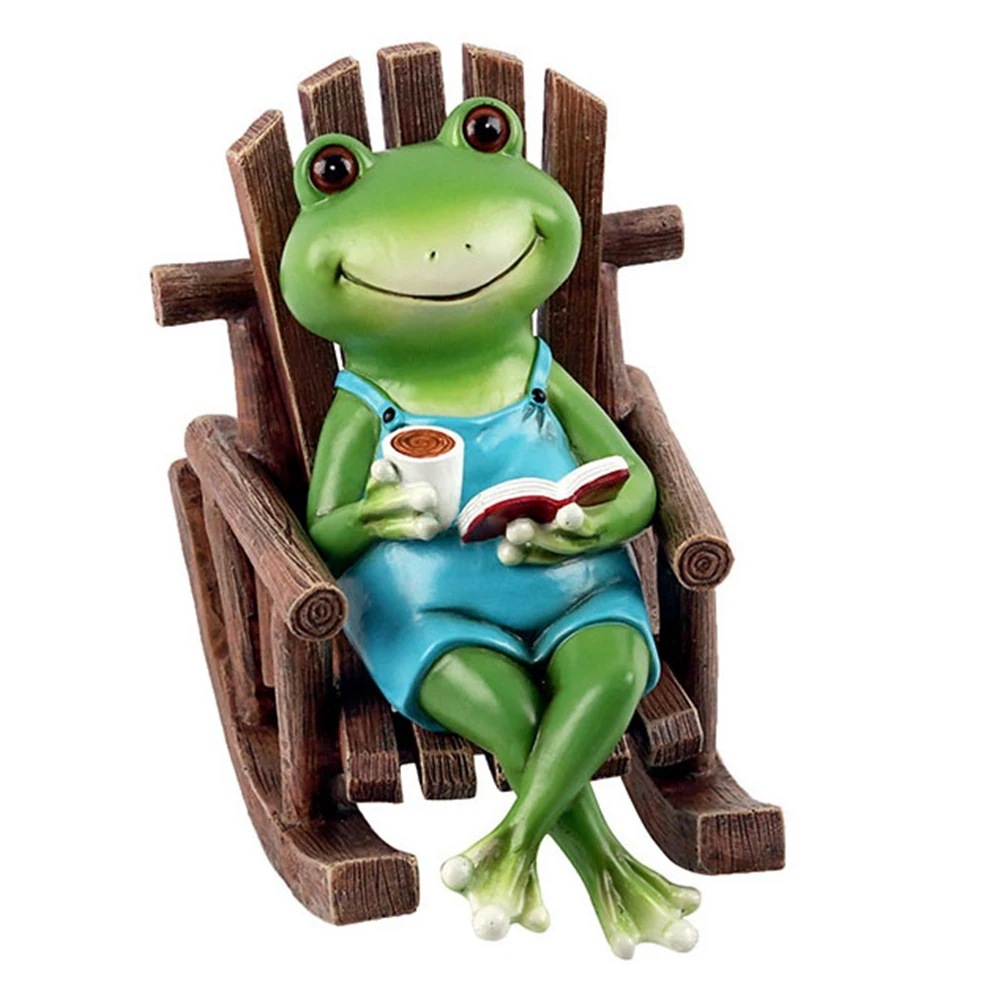 

Resting chair relaxing frog healing and stress relieving ornament Sculpture Figurine Nordic Room Home Decor Decoration Desk