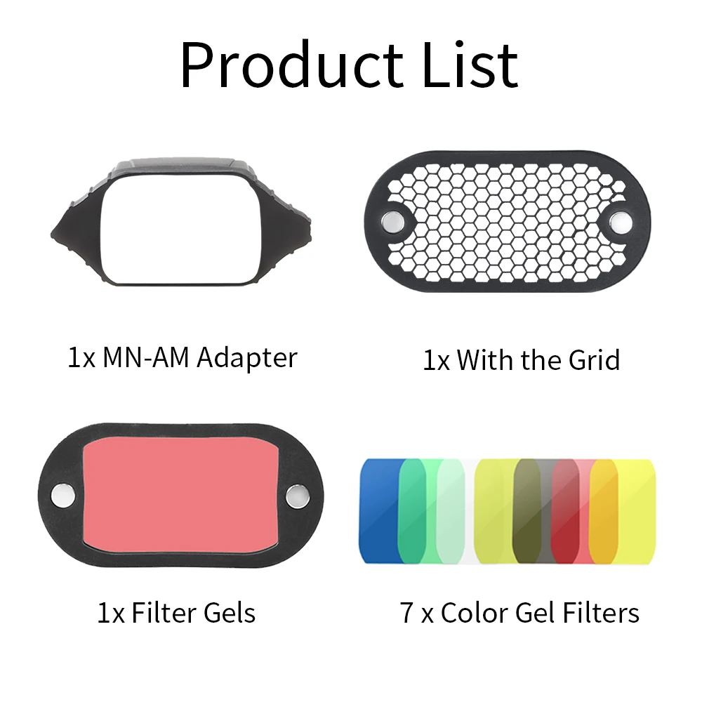 Selens Flash Speedlight nid d'abeille grille diffuseur réflecteur avec bande de Gel magnétique 7 pièces filtres Kit d'accessoires Flash