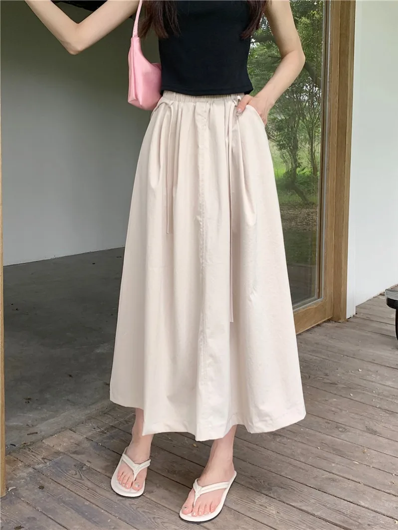 Ladies Cute Aesthetic Midi Skirt Women Clothing Female Spring Summer Fashion Casual Sexy Girls Kawaii Long Skirts VAY1306 2