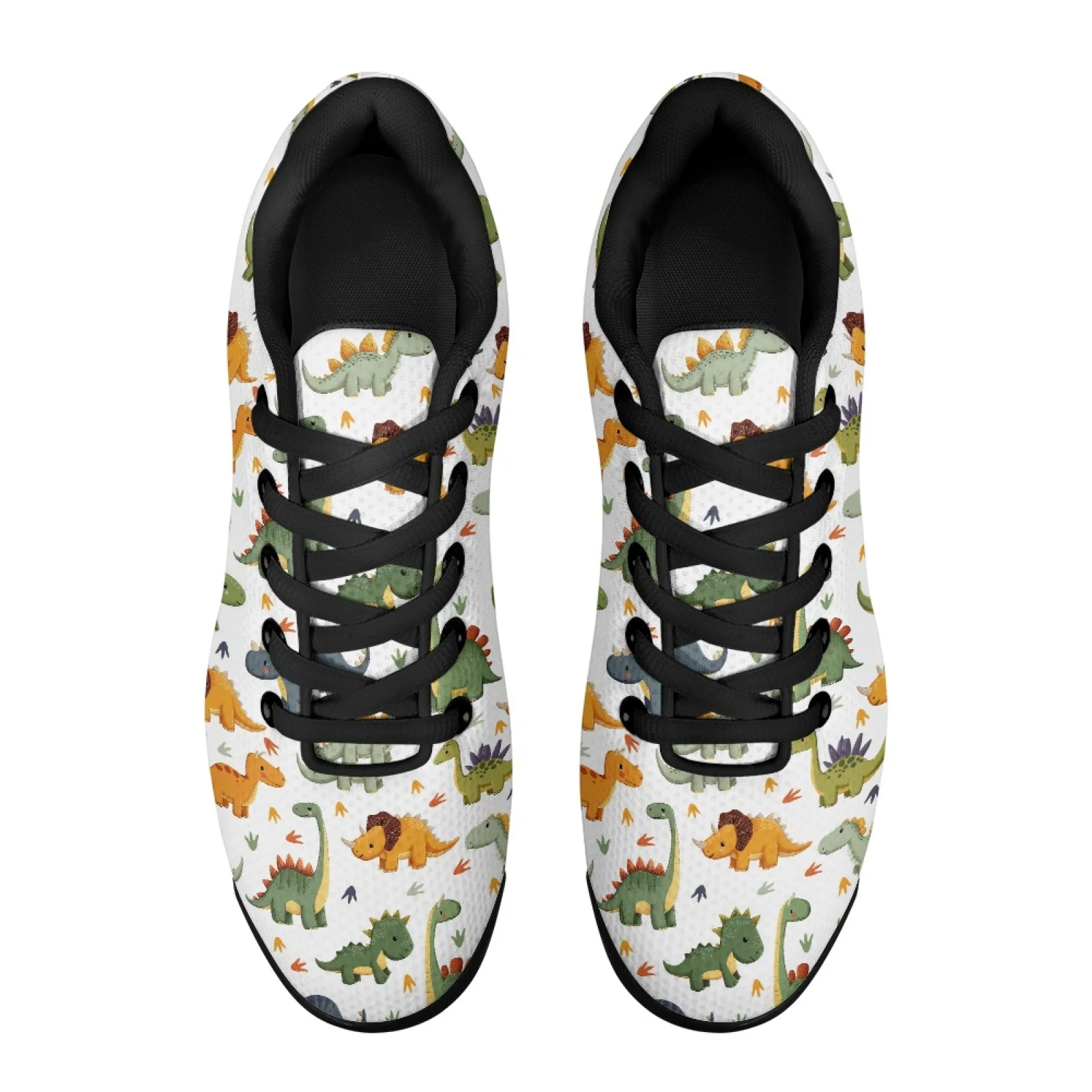 PENSTROLL Breathable Tennis Sneakers Lightweight Walking Shoes for Gym Men Dinosaur Print