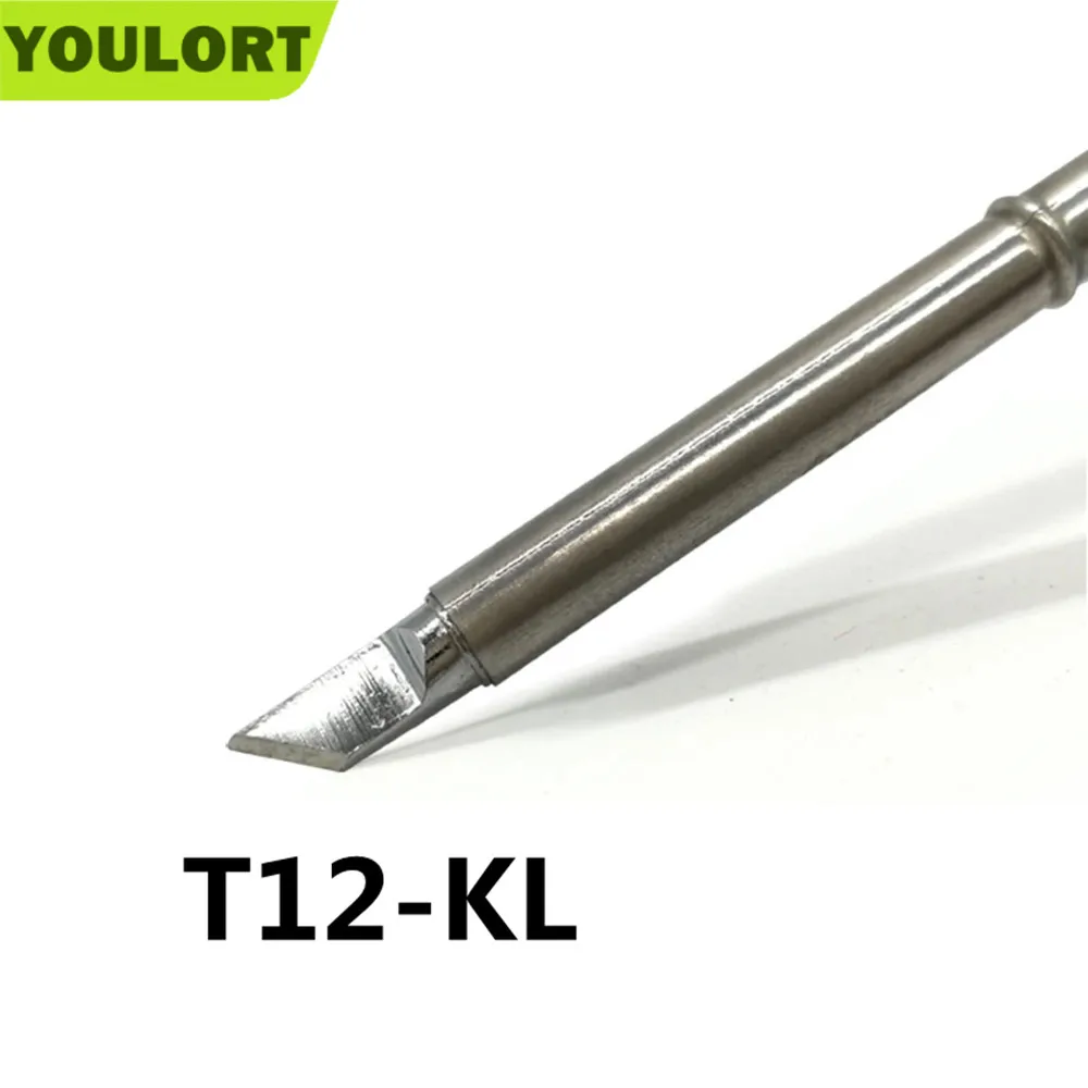 YOULORT T12-KL Shape K Series Electronic Soldering Tips 70W Iron Solder Tip Welding Tools for FX907/9501 Handle 7s melt tin