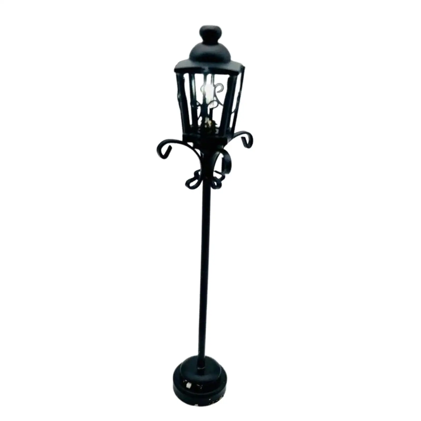 

1/12 1/6 Dollhouse Street Lamp Decoration European Style Furniture Garden Lighting Accessories Vintage Handmade Mini for Outdoor