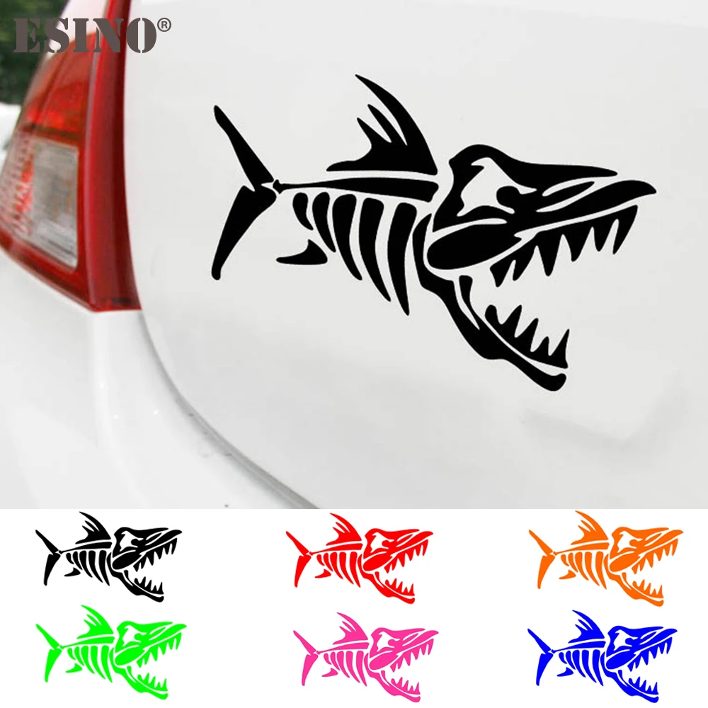 Funny Creative Cartoon Car Styling Fish Bones Decorative PVC Carving Auto Decal Car Accessories Decal Pattern Vinyl Sticker