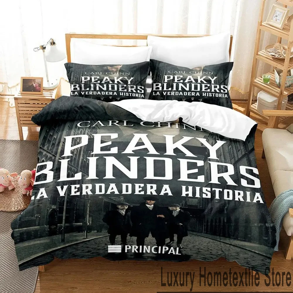 3D Print Peaky TV Blinders Bedding Set Double Twin King Duvet Cover Comforter Pillowcase Boys Girls Adults Bedroom