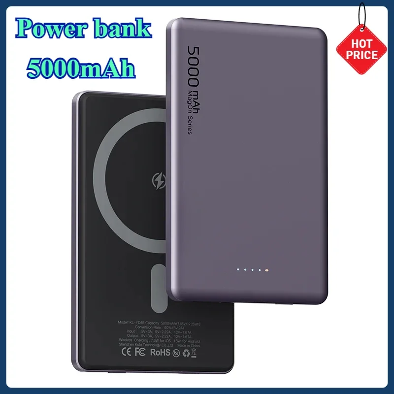 

5000mAh Magnetic Power Bank Wireless Phone Charger External Battery Fast Charging For iPhone 16 15 14 Magsafe PowerBank