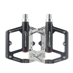 3-Bearing Aluminum MTB Flat Pedals, CNC Non-slip Mountain Bike Pedals with Anti-Skid Pins, Durable Cycling Footrest