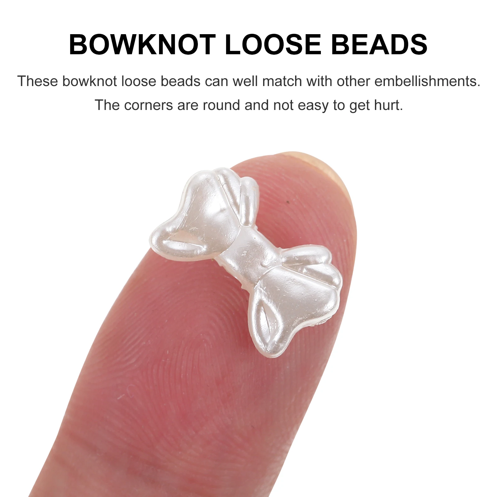 

300pcs Pearl Earrings Material DIY Charms Bowknot Spacer Beads Jewelry Making Supplies Plastic Bow Beads Handmade Gifts
