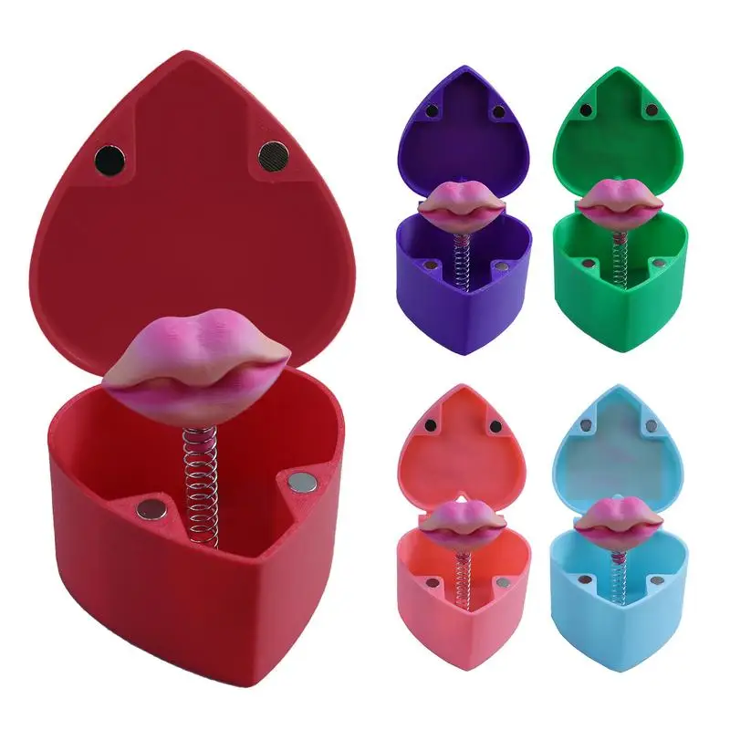 Red Lips In A Box Surprise Pop up Gift Creative 3D-Printed Novelty Prop Funny Prank Surprise Toy Valentines Day birthday gift