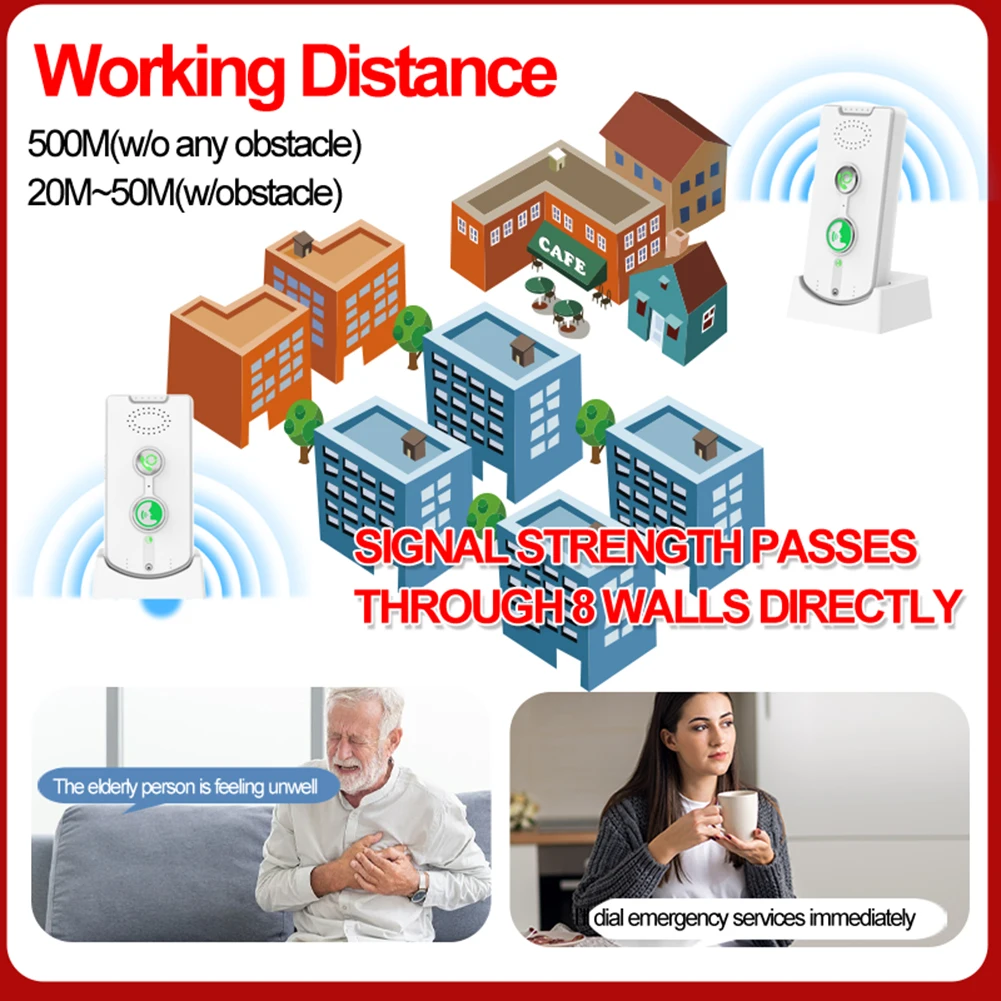 H8U-2T Long Range Indoor Outdoor Interphone System 2 Way Voice Intercom Wireless Intercomunicador System for Home Elderly Care