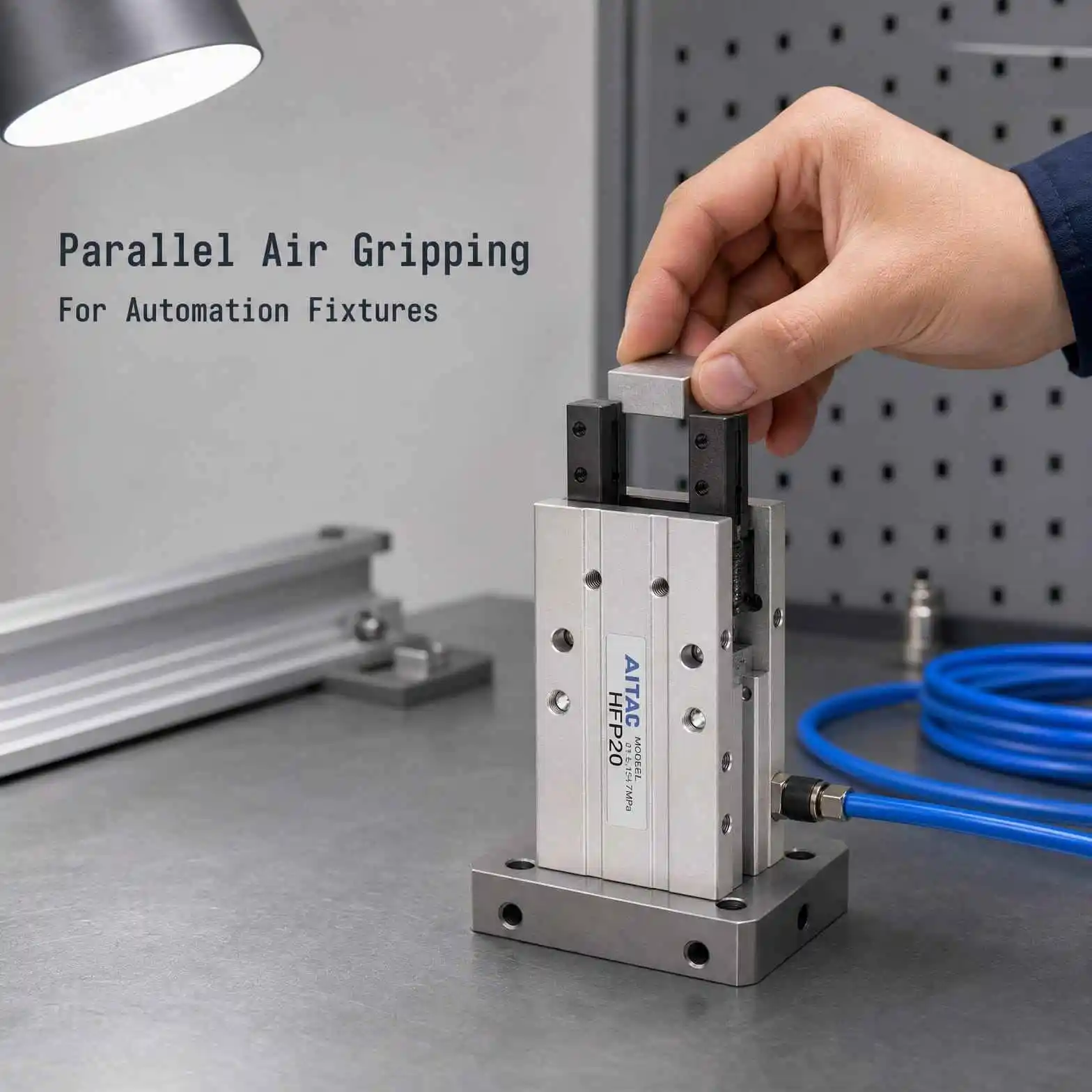 AIRTAC Original HFTP16 Parallel Air Gripper Single Acting Normally Closed Pneumatic Finger Cylinder for Automation