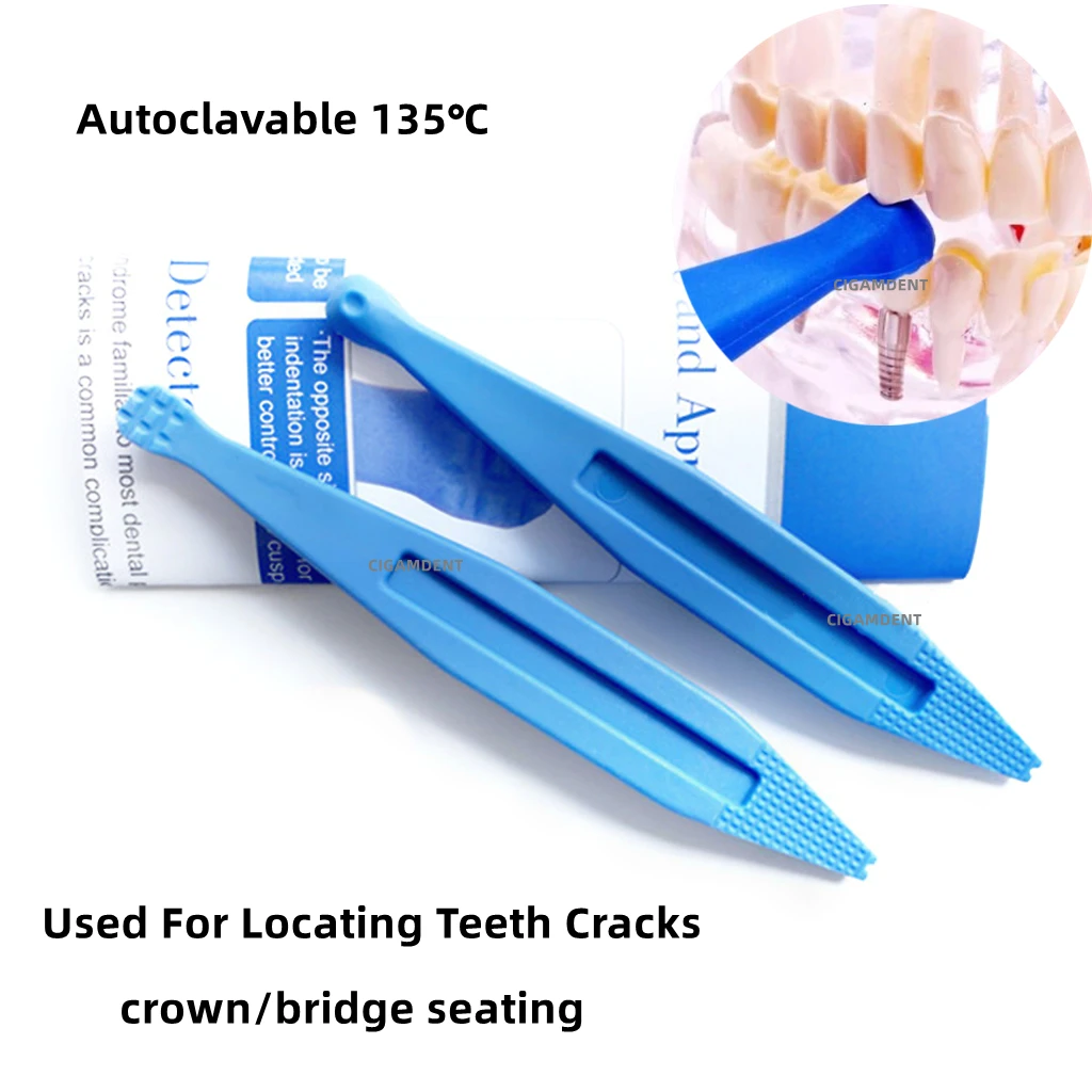 1Pc Dental Instruments Cracked Teeth Explorer Probe Tooth Cavities Locator Fracture Detector Crown Bridge Seater Blue