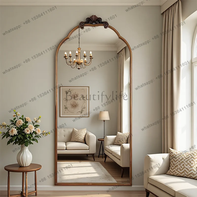 American full-length mirror French retro style home bedroom wall-mounted European clothing store fitting mirror