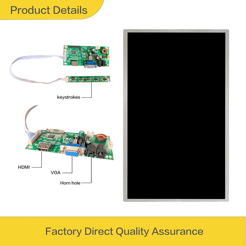 LESOWN Widescreen Display 18.5 inch Module IPS 1920x1080 FHD HDMI VGA LCD Panel for Medical Equipment Stock Market Display