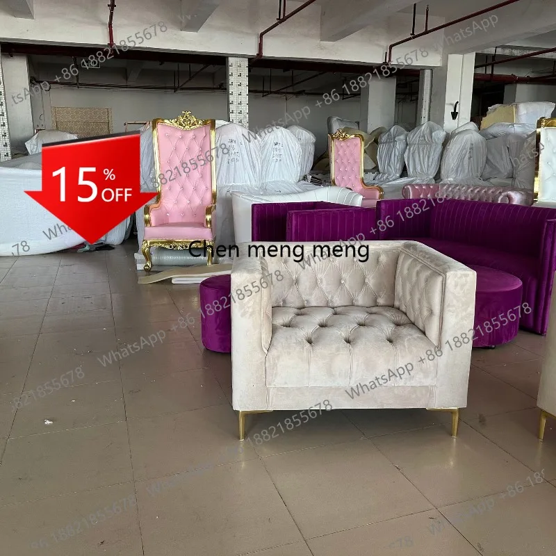 B178 Light luxury large apartment living room buckle combination sofa modern simple designer club fabric sofa