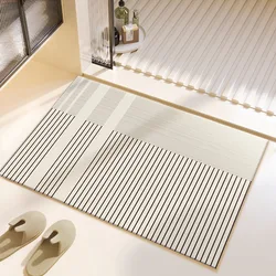 Japanese Simplicity Style Diatom Mud Mat Bathroom Bathroom Non-slip Mat Absorbent Quick-drying Silicone Mud Doormat 40x60cm