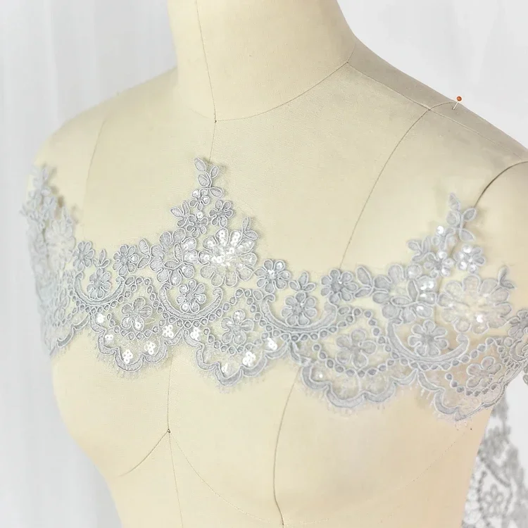 3-6meters/Lot 8color Refined Luxury with Continental Car Bone Sequined Lace Wedding Dress Accessories Lace Trim RS883