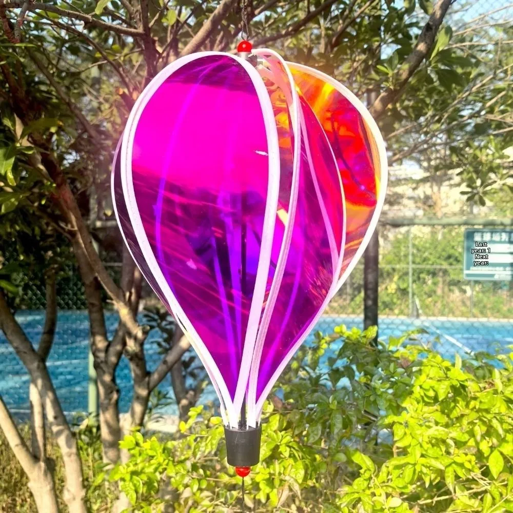 New Plastic Hot Air Balloon Spinner Rainbow Colors 40cm Balloon Rotating Sequins Pinwheels Multistyles Striped Tie Dye Pinwheels