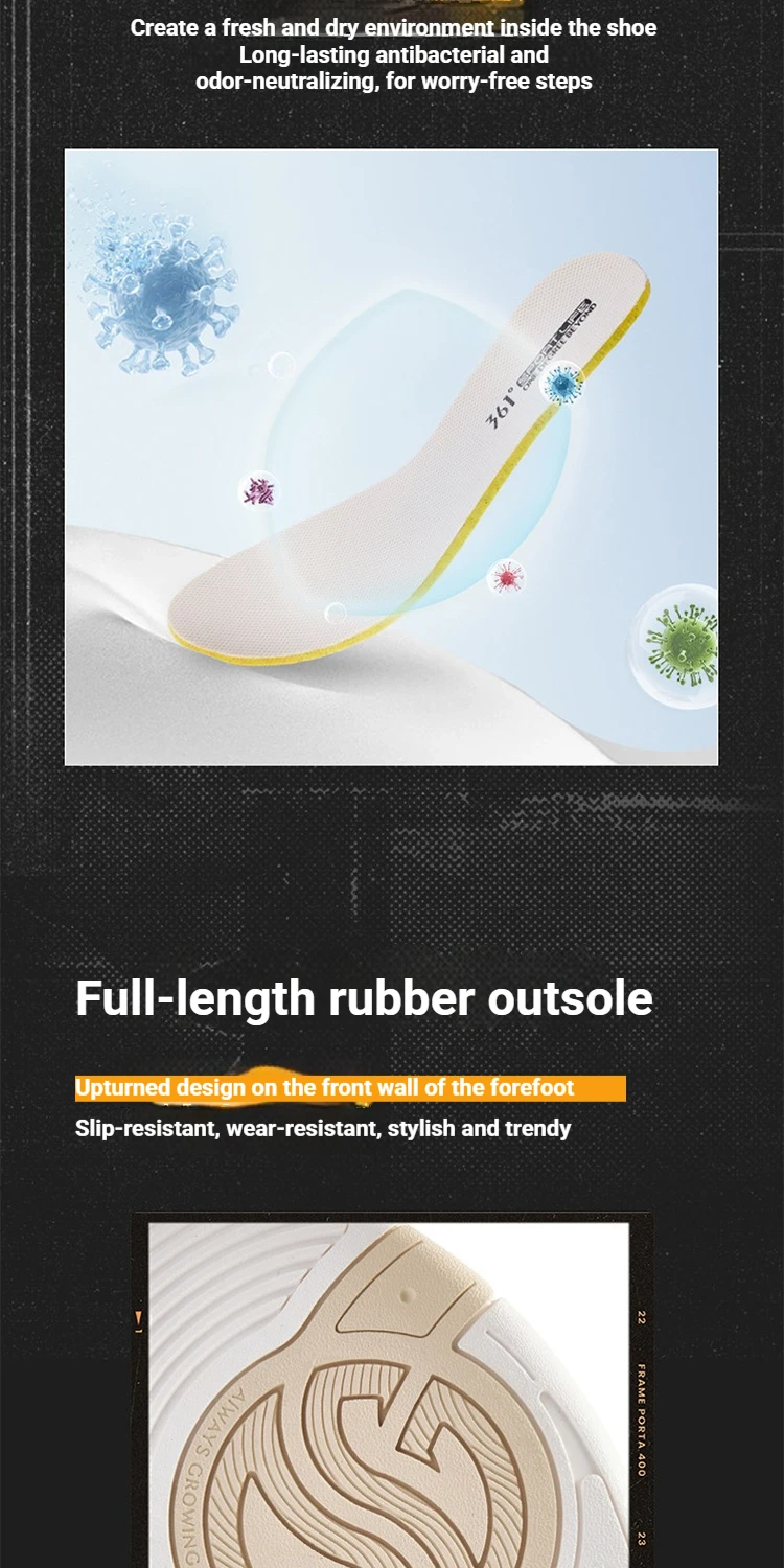 361 Degrees Dune 2.0 Leichtgewichtige Lifestyle-Sneaker für Herren, verschleißfest, stoßdämpfend, atmungsaktiv, mit weicher Sohle 672636617 – Detail 10