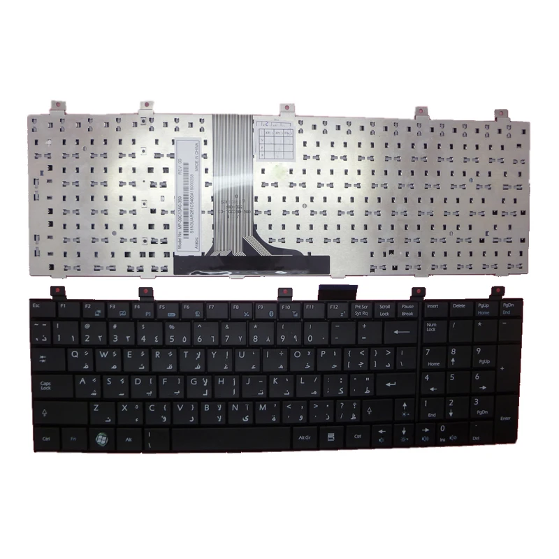 Laptop Blue Words Keyboard For MSI EX600 CX600 MP-09C13A0-359 S1N3UAR261C54 Arabia AR Black Without Frame New