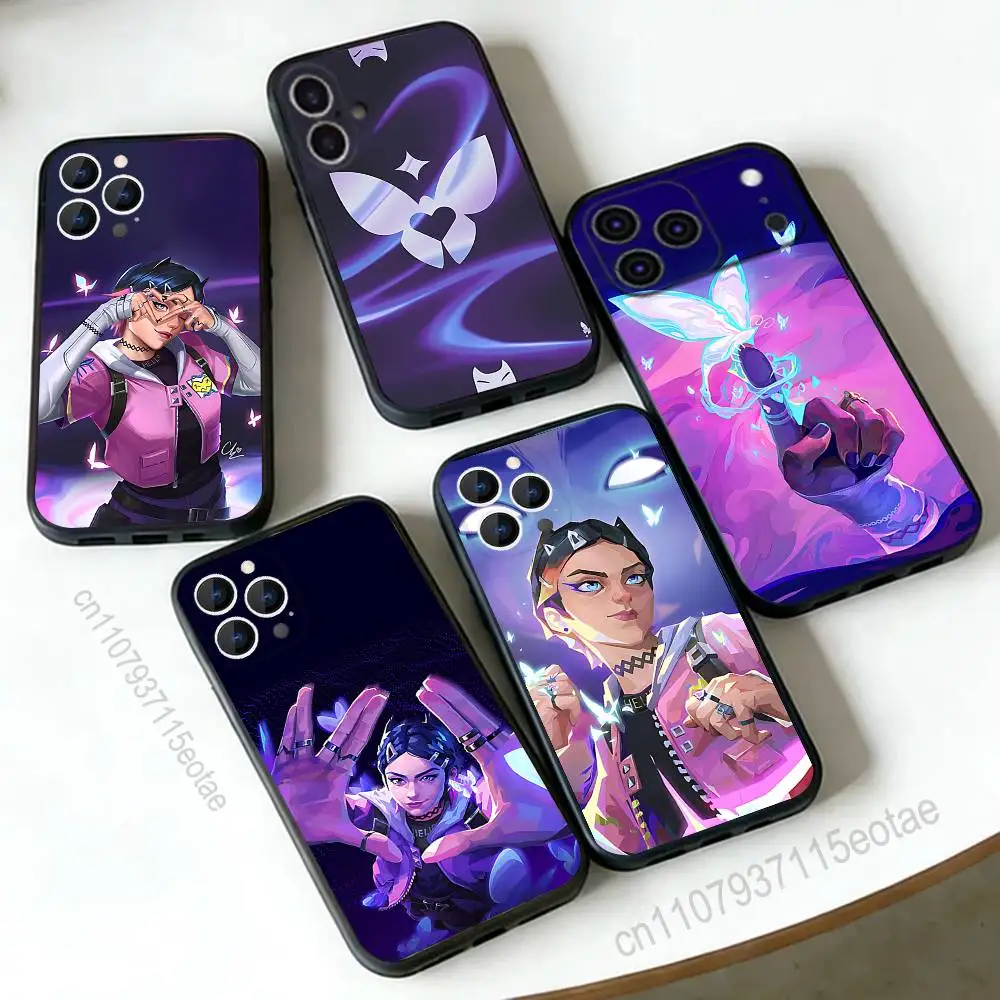 

Popular V-Valorant C-Clove Phone Case For iPhone 17,16,15,14,13,12,11,Pro,Max,Plus,E,Air,Mini Protective Black Cover