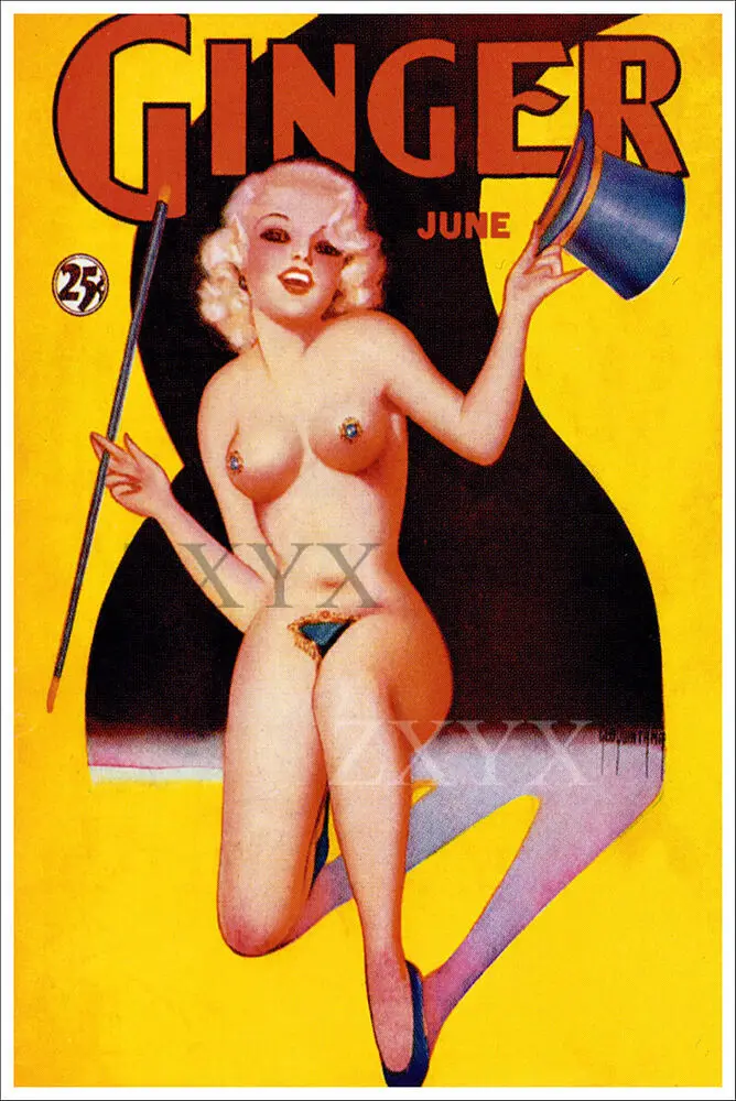 June 1935 Ginger Magazine Vintage Classic Pinup Girl Retro Cover Art Poster