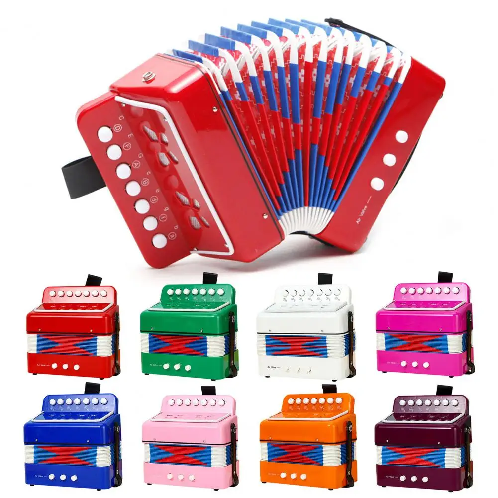 

Accordion with 7 Buttons F Educational Kids Accordion Toy for Beginners Portable 7-keys Mini Accordion for Boys for Toddlers