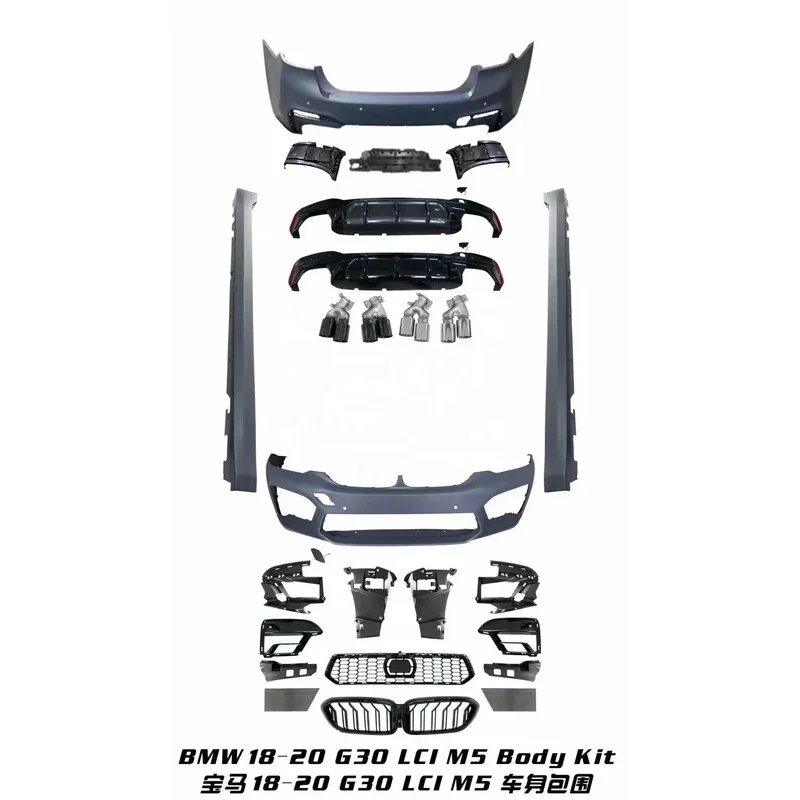 

Upgrade to G30 M5 LCI 2021 Style Bodykit Body Kit Sets for 5 Series G30 G38 LCI Car Parts 2018-2020