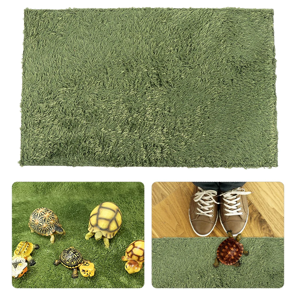 Mats for Reclining Pet Carpet Lawn Reptile Cage Crawl Pets Fake Lifelike Glass Lizard Bedding Green