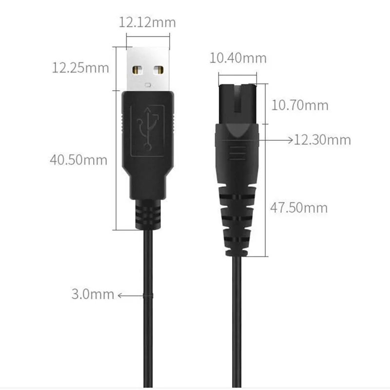 ماكينة حلاقة كهربائية USB كابل شحن سلك الطاقة موصل شاحن محول كهربائي 2 الشق ماكينة حلاقة التوصيل سلك شاحن
