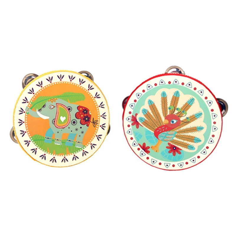 

Цветочный табурин, обучающий мультяшный музыкальный табурин, ручной инструмент, искусственная деревянная ручка, искусственный табурин