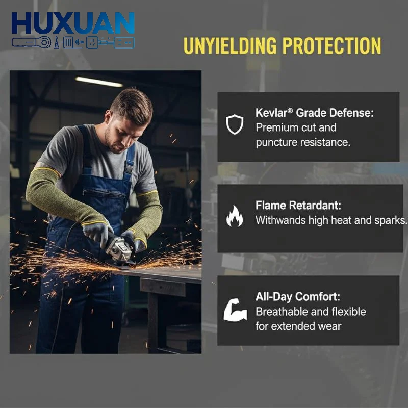 

1 Pair Anti-Cut Arm Glove Sleeves 20/36/45cm Aramid Fiber For Cut Proof And Heat Resistant Welding Gardening Work