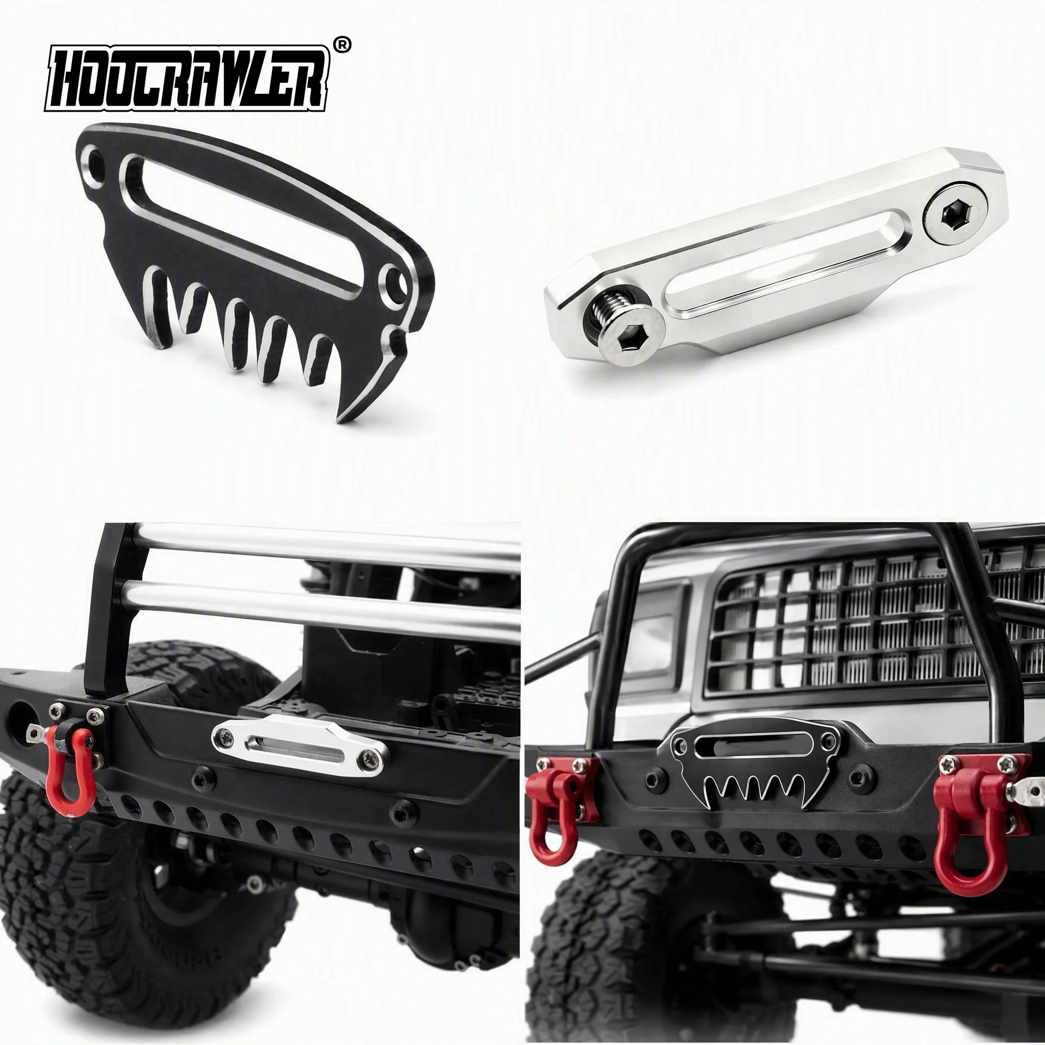 Metal Winch Hawse Fairlead Aluminum Alloy Control Mount Plate Replacement for 1/10 RC Crawler Axial SCX10 TRX‑4 D90 RC4WD Car
