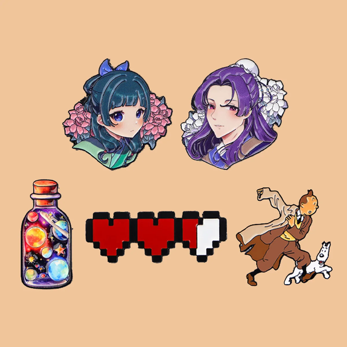 

Ancient Style Girls Enamel Pin Anime Figures Brooch Lapel Pin Badge on Backpack Clothing Accessories Fashion Jewelry Kids Gifts