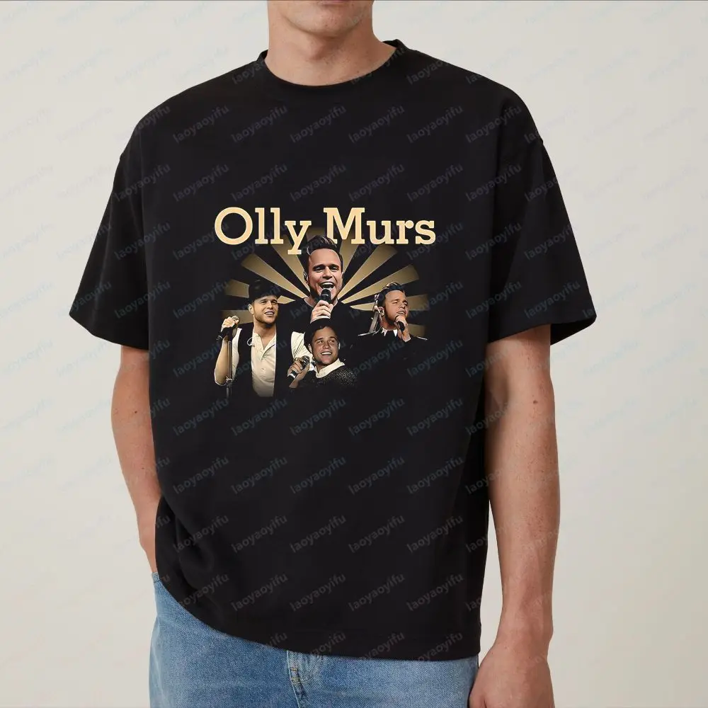 Blusa estampada Ollie Murs - Camiseta elegante e moderna de manga curta adequada para homens e mulheres, tamanho grande