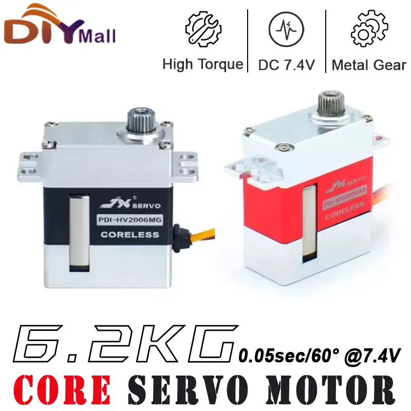 JX Servo PDI-HV2006MG 6 2kg engrenage métallique complet CNC sans noyau HV Servo numérique pour planeur RC classe 500 Heli Tail