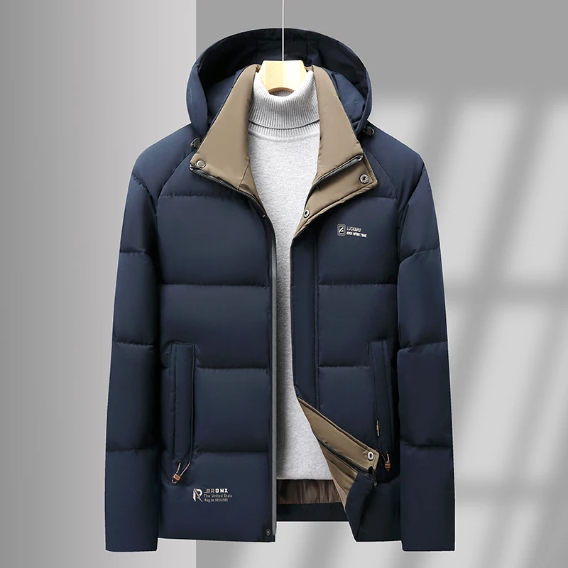 

Luxury Brand Hot Sales Men's Cotton Zipper Hooded Jacket Winter New Arrival Thicken Warm Windproof Exquisite Business Men's Wear
