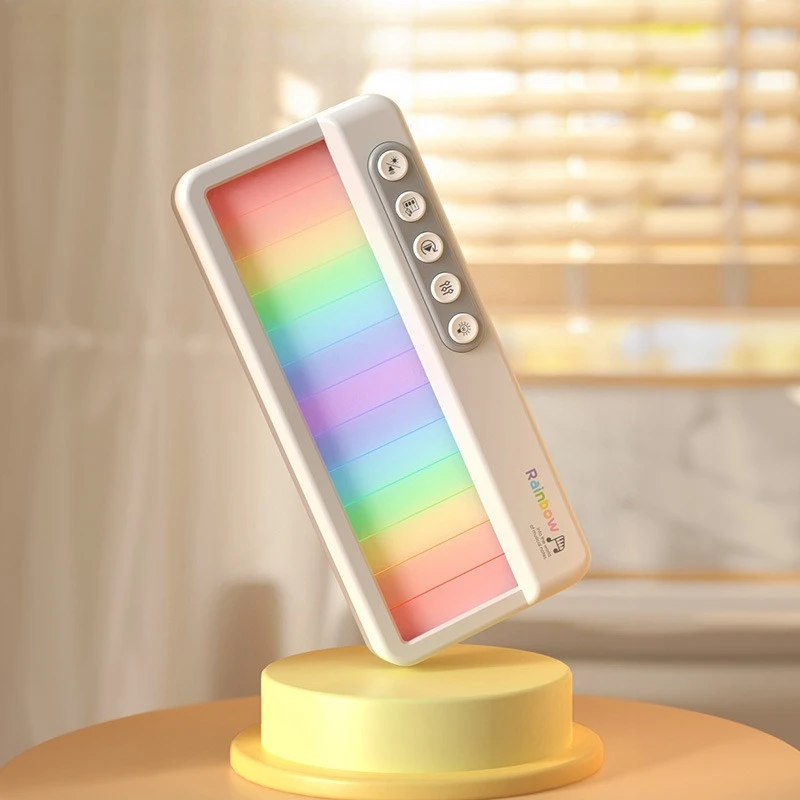 ألعاب الآلات الموسيقية للأطفال متعددة الوظائف البيانو الإلكتروني جيب الطفل البيانو آلة موسيقية الطفل قوس قزح صندوق تشغيل الموسيقى الخفيف