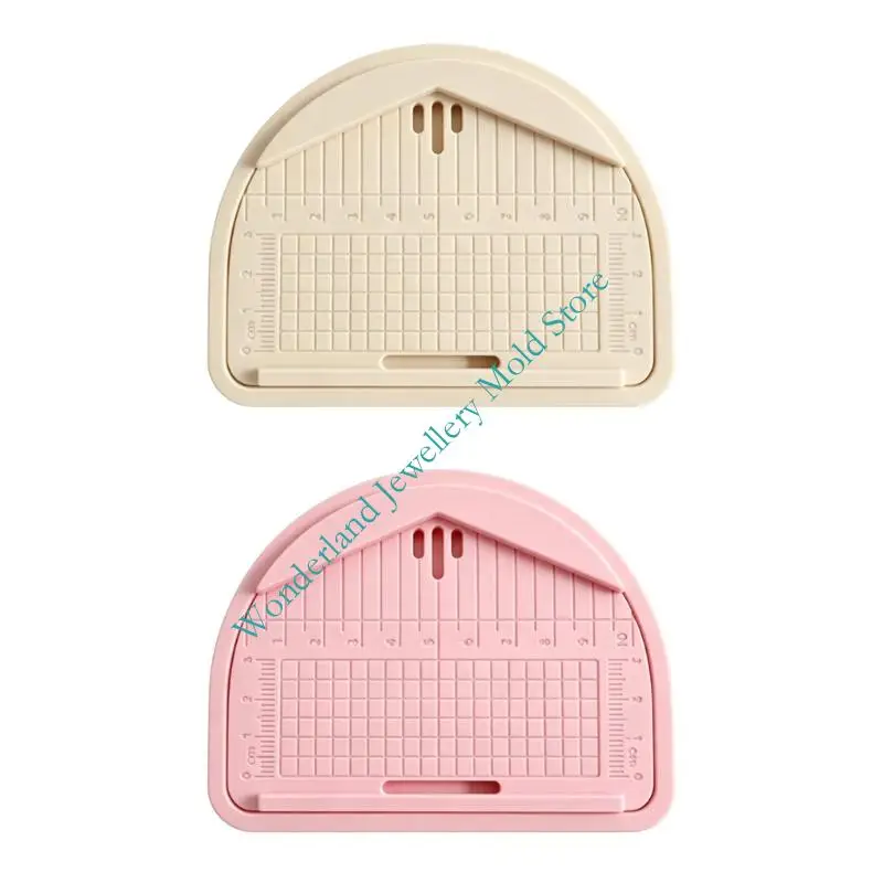 Jewelry Making Guide Board, PLA Clay Earring Alignment Tool with Semicircle Layout, Ruler and Debris Tray