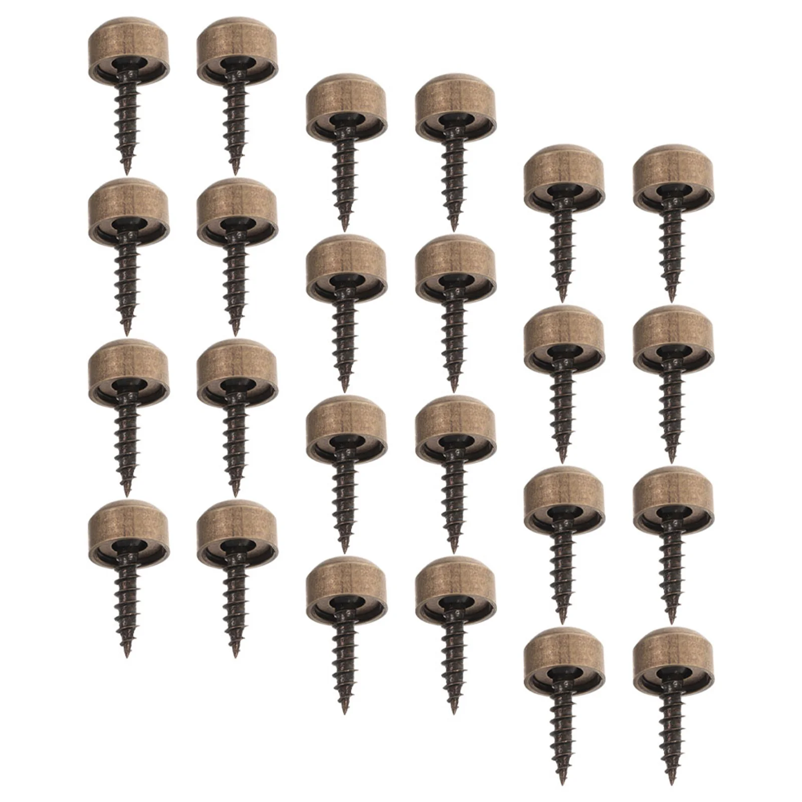 

24Pcs Copper Decorative Screws with Caps Self-Tapping Fastening Screws for Wood Upholstery Furniture Home Improvement Projects