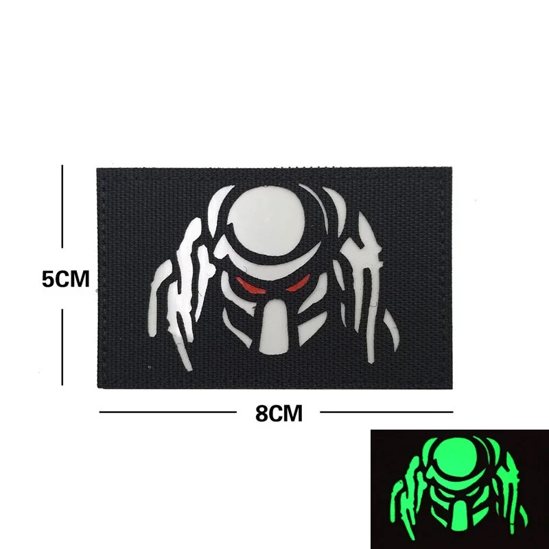 Reflective Dark Predator IR Laser Carved Glow Hook and Loop Patch Iron Blood Warrior Arm Badge Personalized Morale seal patches