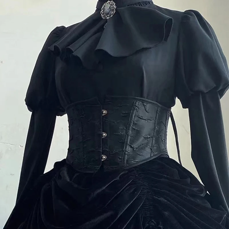 Sweet Halter Neck Lolita JSK Corset Mini Party Short Corset Gothic Cosplay Dark Corset Underbust Waist Bandage Bustier