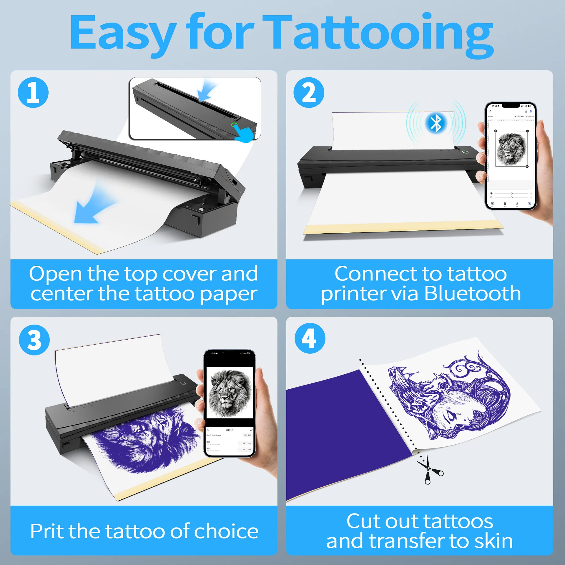 Kabelloser Tattoo-Drucker, Blu – Commercial Document Printing Bewertung und Preis