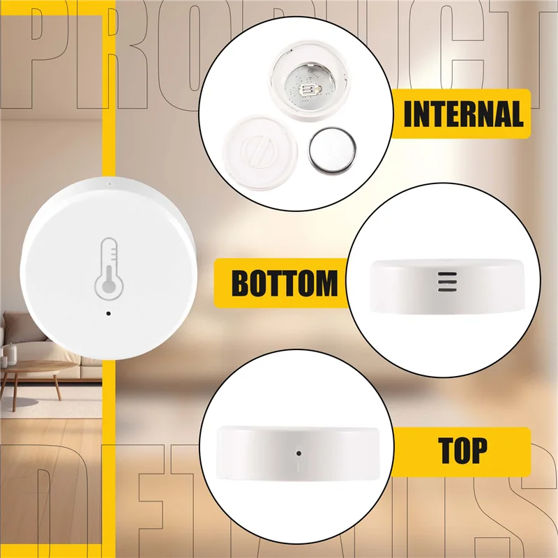 【Popular】Tuya Smart Zigbee 3.0 Smart Temperature And Humidity Sensor Battery Powered Security With Tuya Smart Life App Alexa