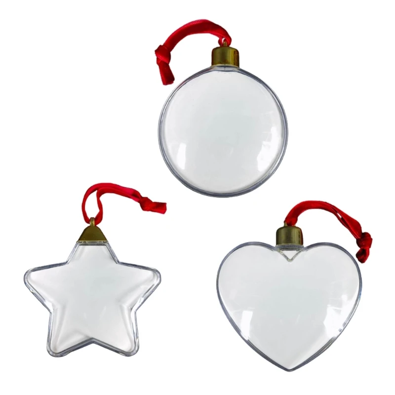 Single-sided Printing Thermal Transfer Christmas Pendant Round Heart Star Pendant DIY Christmas Ornaments Decorations