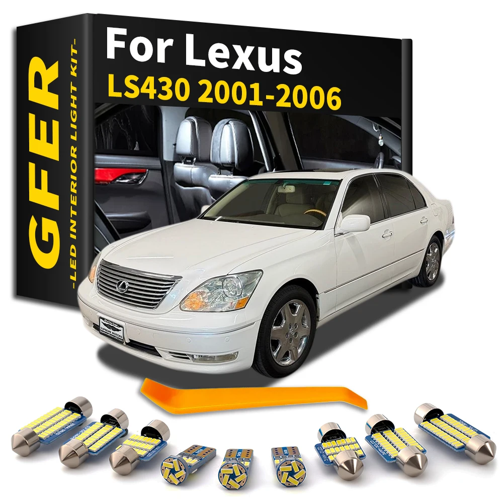 15Pcs KIQUNE No Error LED Interior Light Kit Map Dome Lamp Kit For Lexus LS430 2001 2002 2003 2004 2005 2006 Canbus Accessories