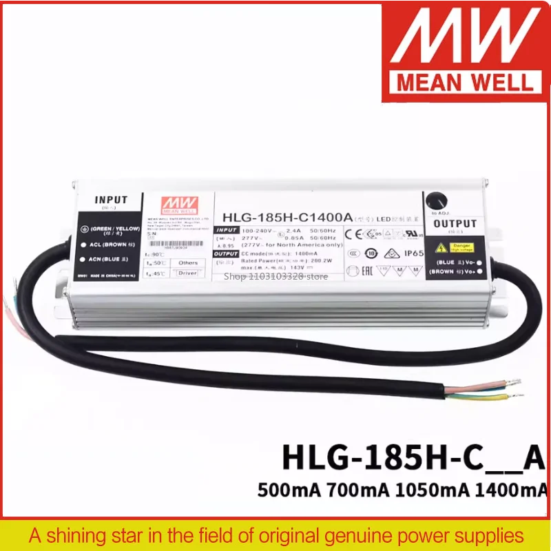 

meanwell LED power supply HLG-185H-C HLG-185H-C500A HLG-185H-C700A HLG-185H-C1050A HLG-185H-C1400A 185W