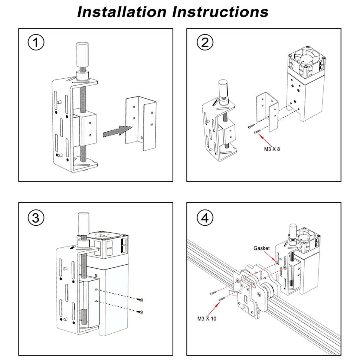 Focus Adjustment Module Sliding Plate Aluminum Adjustable Holder Mounting Frame for Engraver CNC Engraving Machine