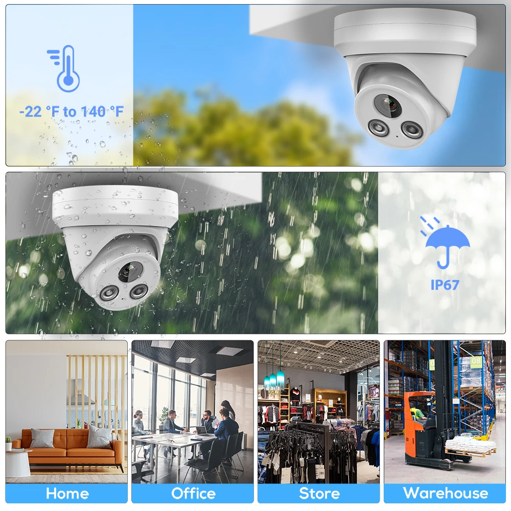 كاميرا VIKYLIN Hikvision متوافقة مع الألوان الكاملة بدقة 8 ميجابكسل وكشف السيارة البشرية IP67 كاميرا مراقبة فيديو خارجية