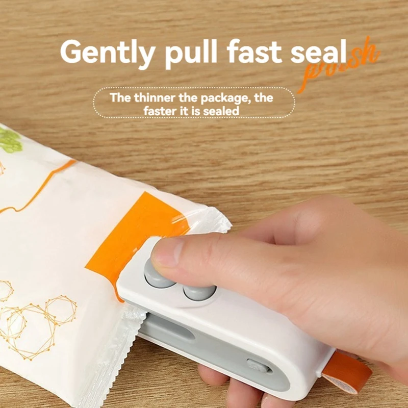 2 In 1 Mini Bag Sealer USB Rechargeable Chip Bag Sealer Heat Seal Portable Handheld Vacuum Food Sealer Bag